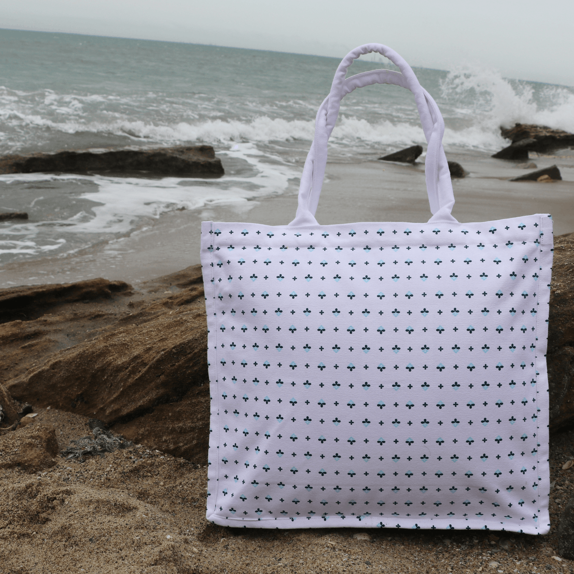 Green Bud Print - Cotton Tote Bag