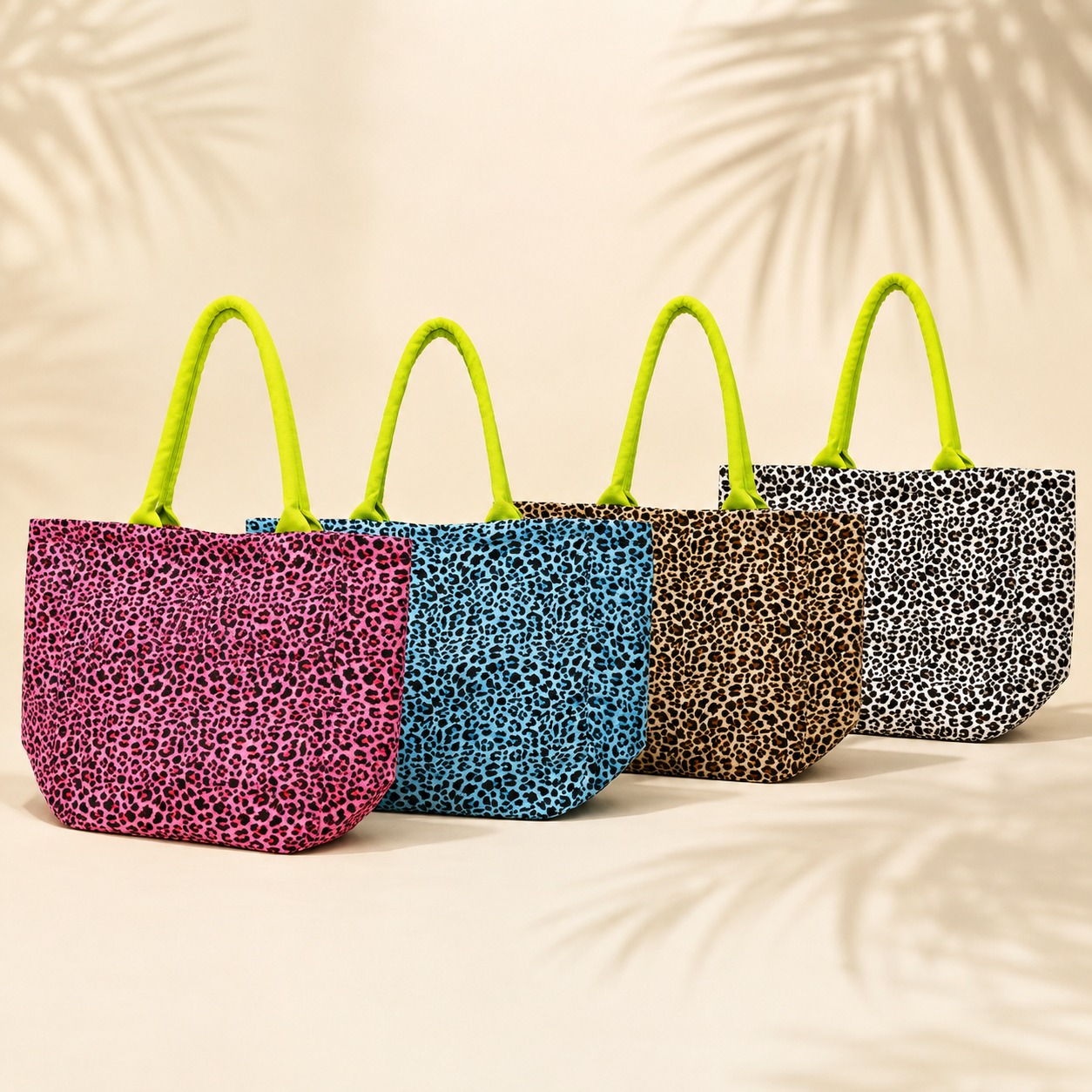 Wild Pop Leopard Big Tote Bags