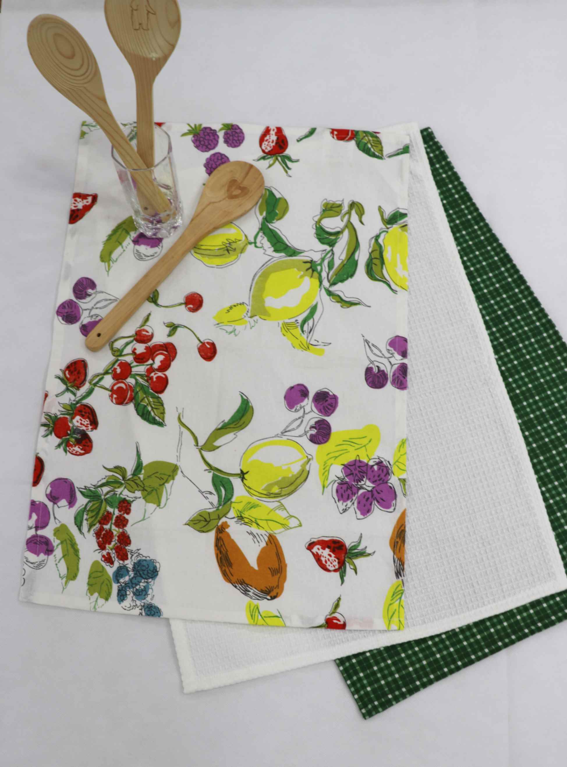 LEMON PRINT FRESH HARVEST 100% COTTON KITCHEN TOWEL SET