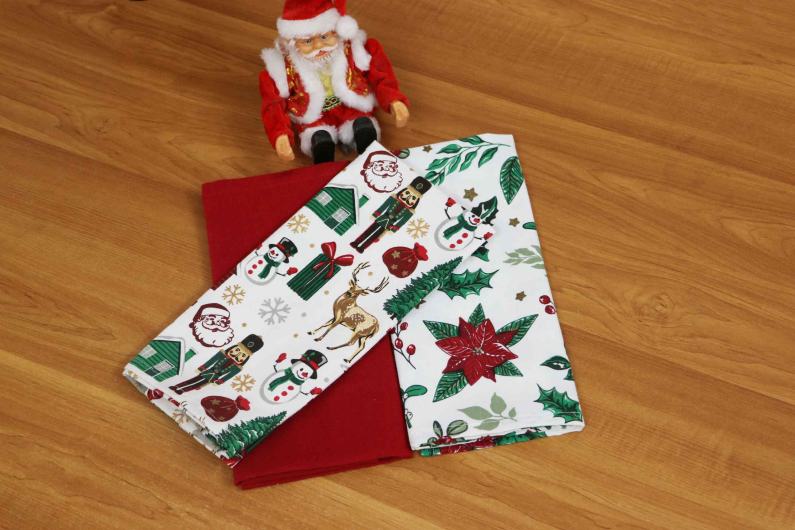 100% COTTON CHRISTMAS PRINT KITCHEN TOWEL SET