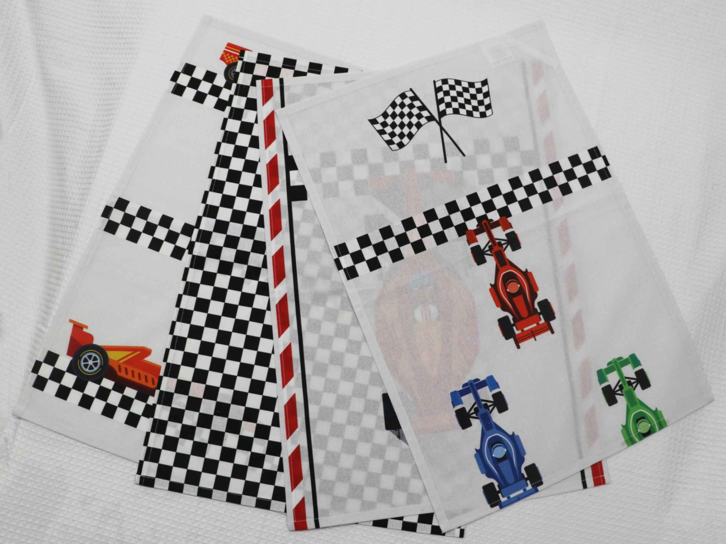 100% SOFT COTTON TURBO RACERS KIDS and LUNCH TOWELS / NAPKINS