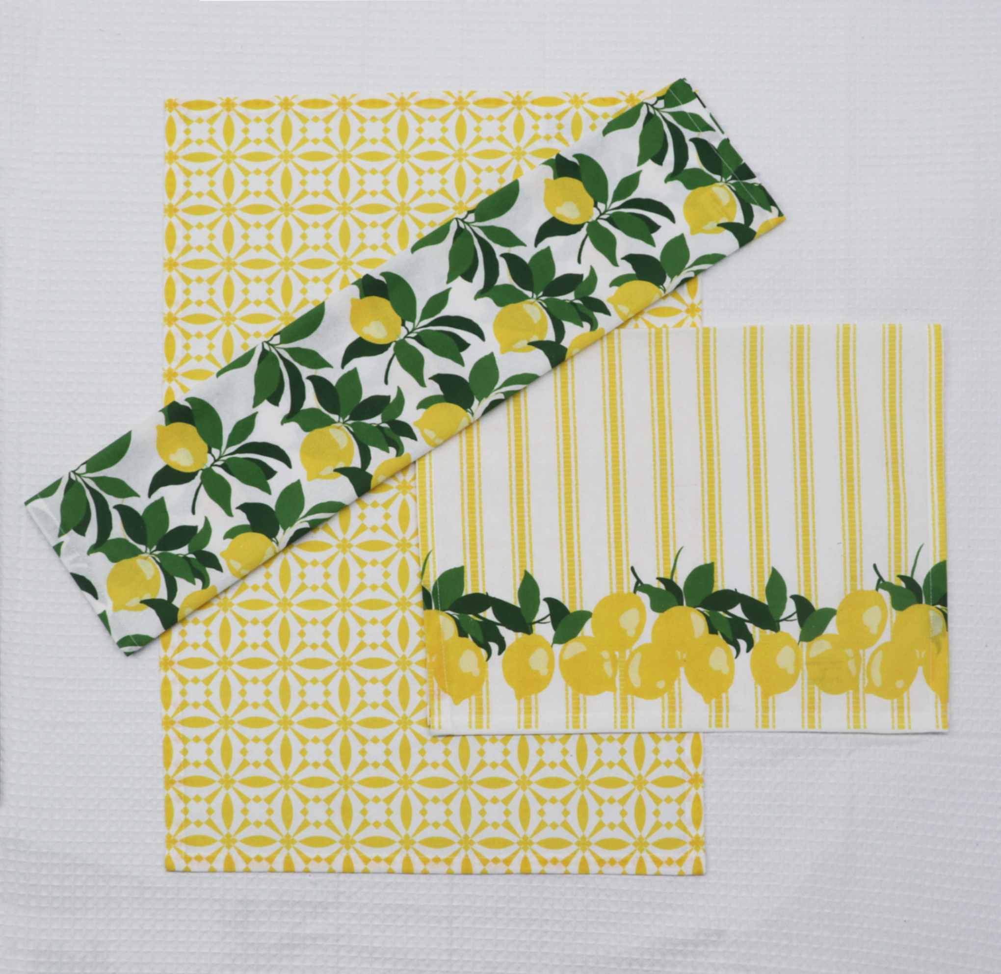 100% COTTON SUNNY LEMON GROVE KITCHEN TOWELS SET