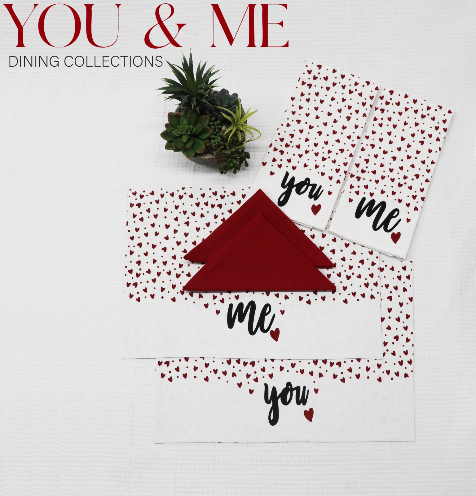 100% Cotton You and Me – Couple Dining Set