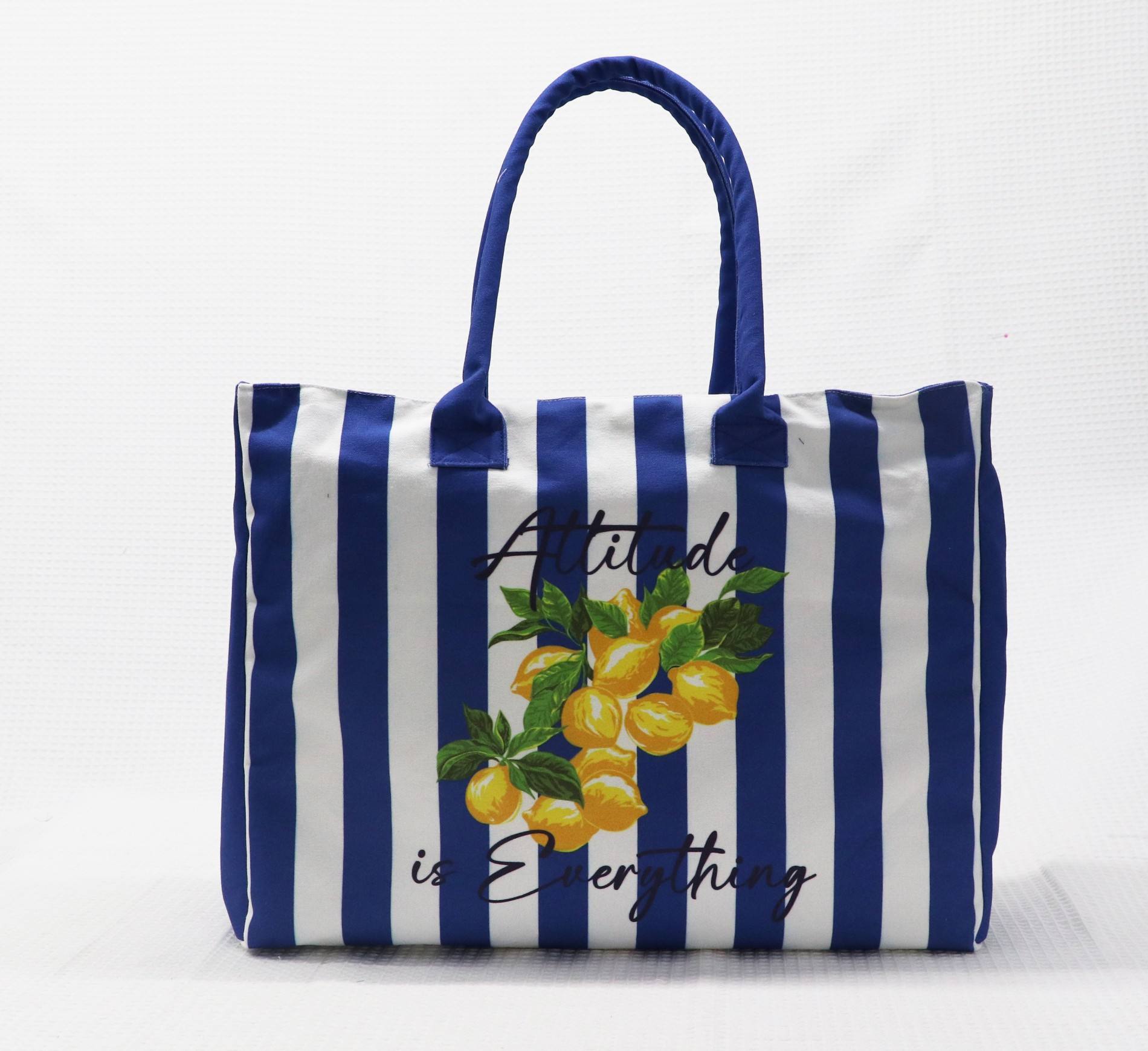 Mediterranean Lemon Large Shopper Tote Bag