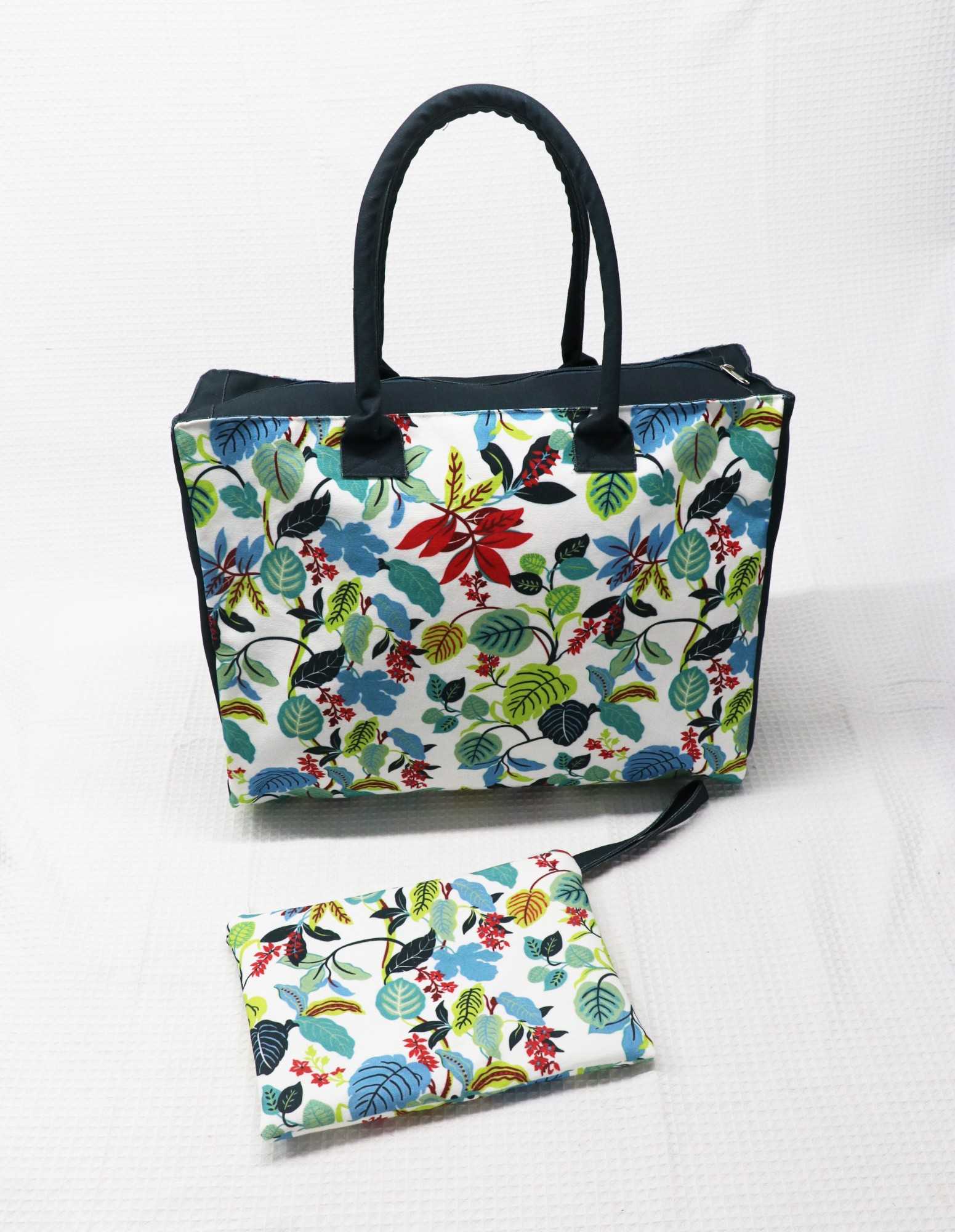 Botanical Breeze 2-Piece Tote Bag and Pouch Set