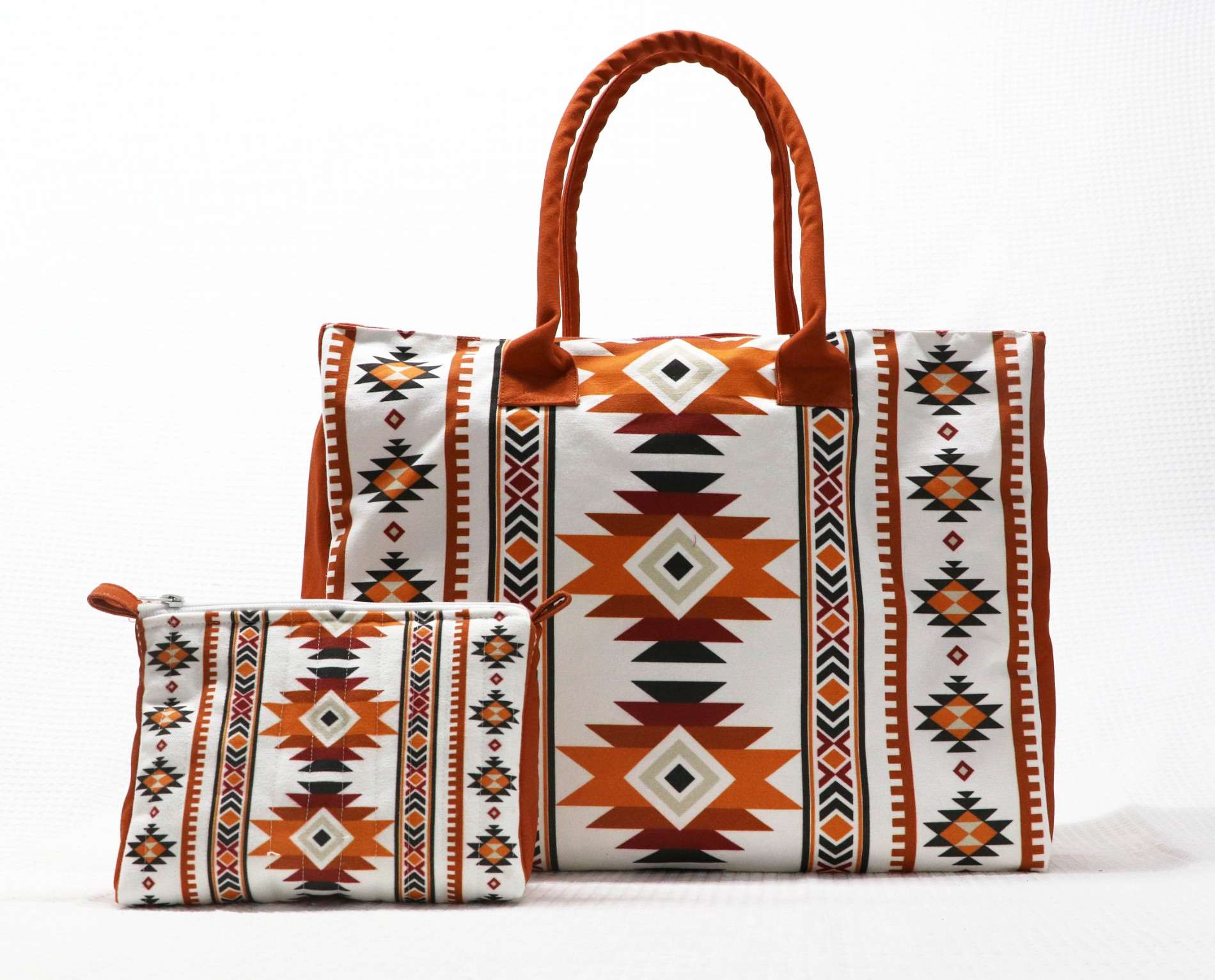 Rustic Aztec 2-Piece Tote Bag and Pouch Set