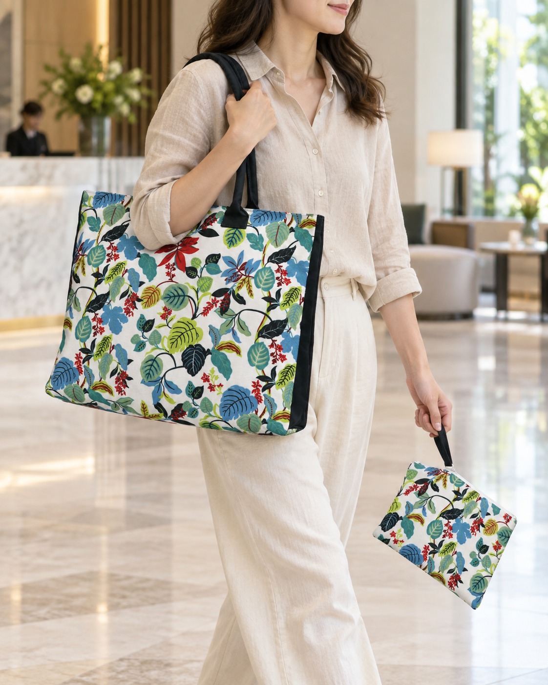Woodland Harvest 2-Piece Tote Bag and Pouch Set