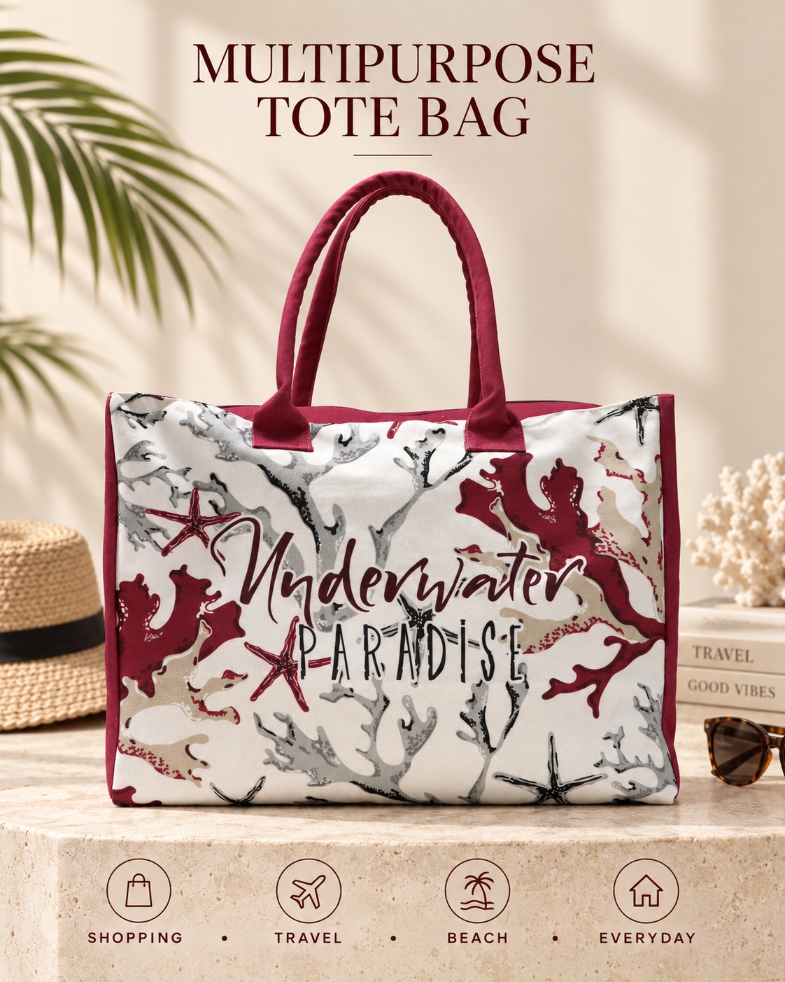 Underwater Paradise Large Shopper Tote Bag