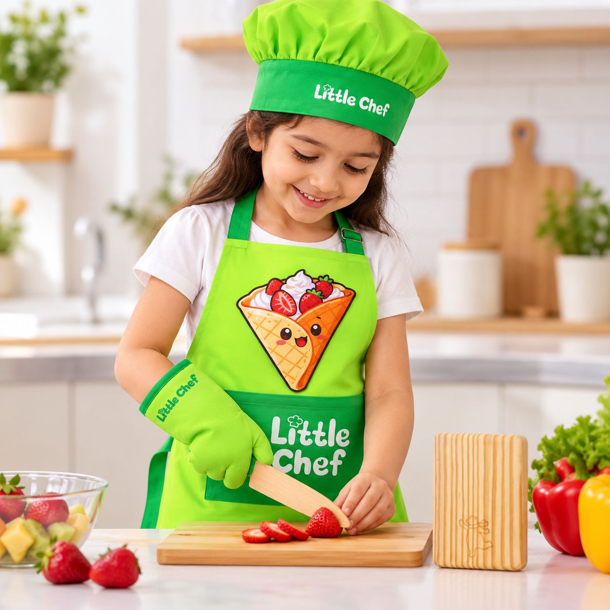 Little Chef Sweet Crepe Green Kids Cooking Set