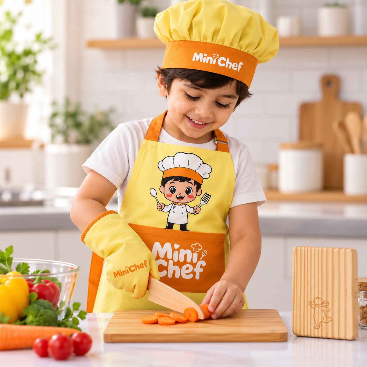 Mini Chef Sunshine Yellow Kids Cooking Set
