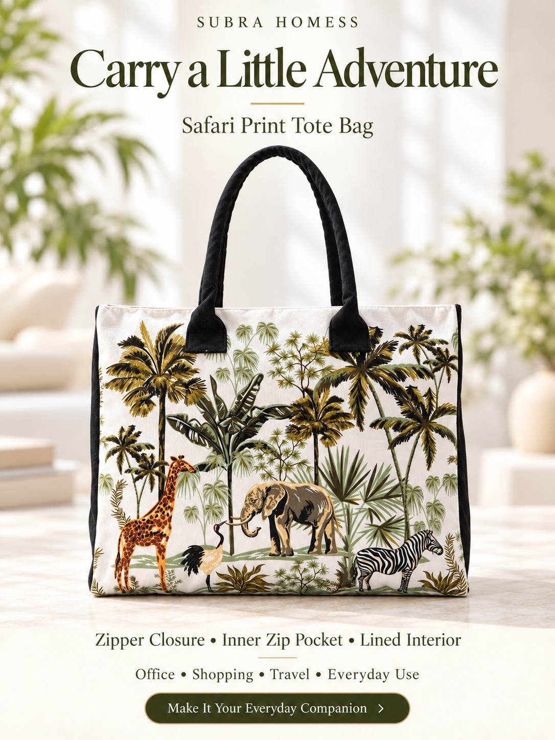 Safari Print Tote Bag