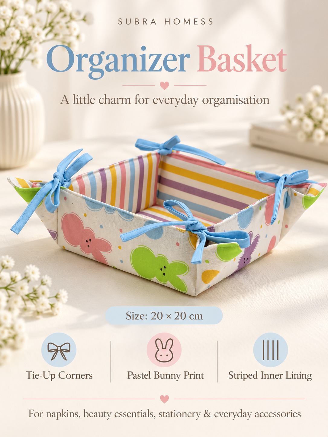 Organizer Basket - Bunnies and Colours