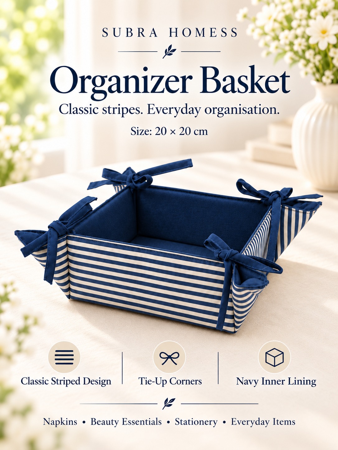 Organizer Basket - Navy Bristo