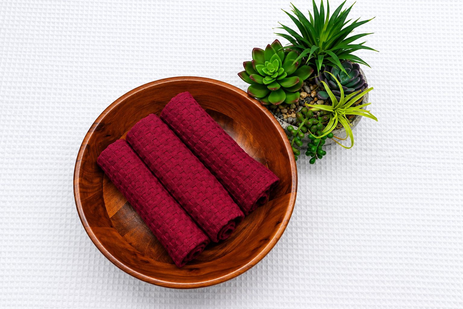 Soft Touch Waffle Face Towels - (Set of 3)