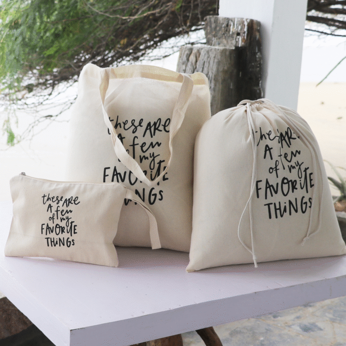 Few of My Favorite Things - Cotton Tote / Drawstring / Pouch