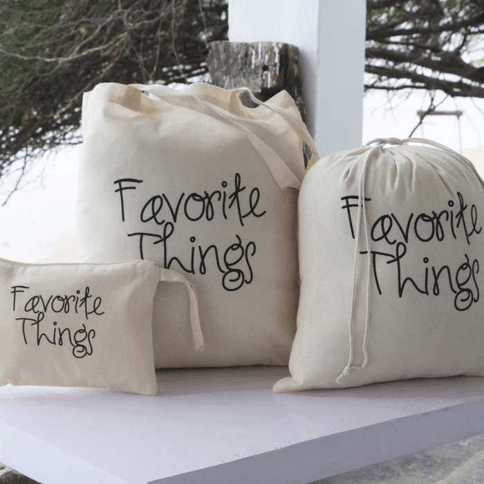 Favorite Things - Cotton Tote / Drawstring / Pouch
